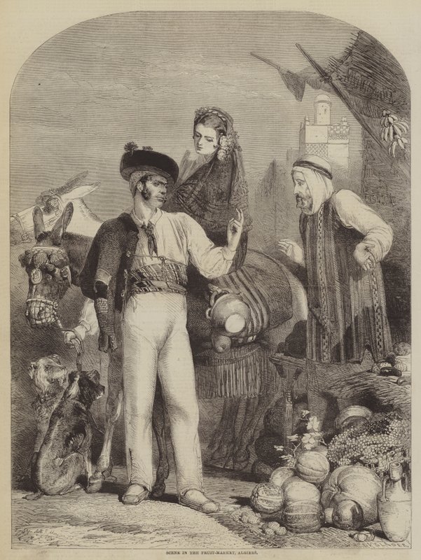 Scene i fruktmarkedet, Alger av Matthew Somerville Morgan