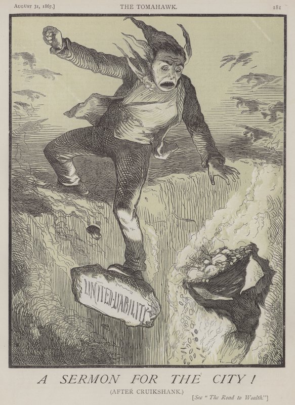 En preken for byen! (farge litho) av Matthew