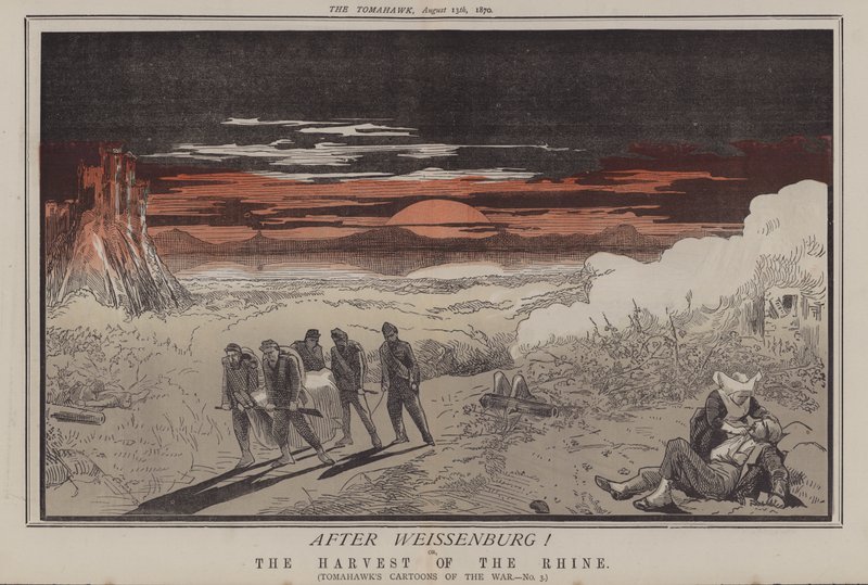 Etter Weissenburg! eller, The Harvest of the Rhine (farge litho) av Matthew