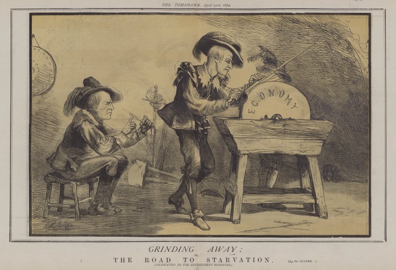 Sliping bort; eller, The Road to Starvation (farge litho) av Matthew