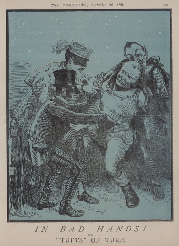 I dårlige hender! eller, Tufts of Turf (farge litho) av Matthew
