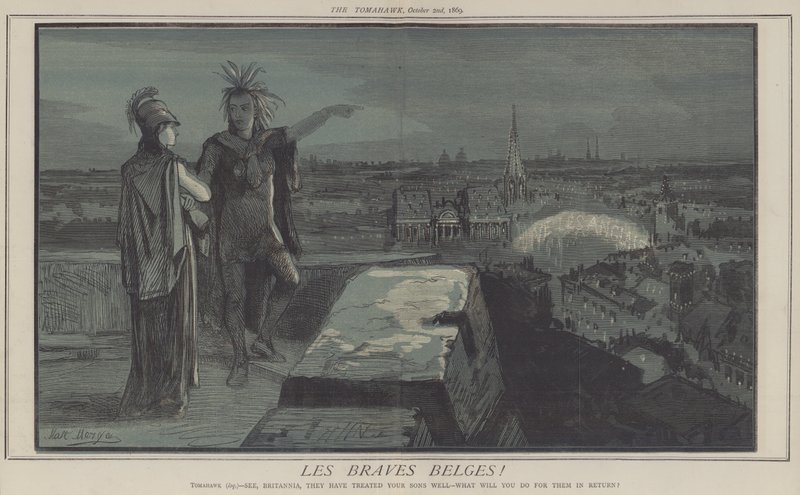 De modige belgierne! (farge litho) av Matthew
