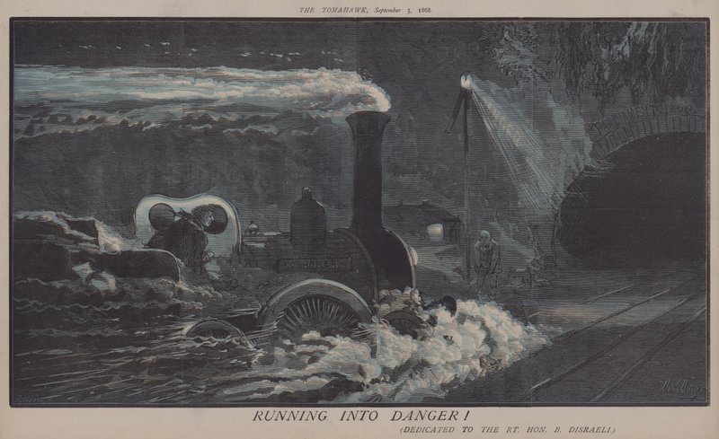 Kjører inn i fare! (farge litho) av Matthew