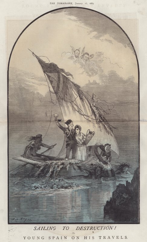 Seiler til ødeleggelse! eller, Ungt Spania på sine reiser (farge litho) av Matthew