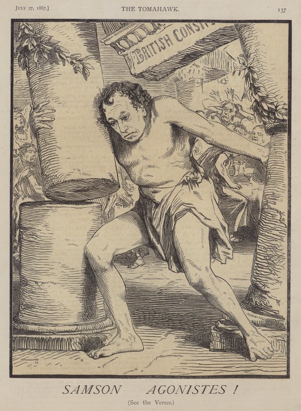 Samson Agonistes (farge litho) av Matthew