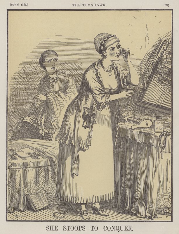 Hun bøyer seg for å erobre (farge litho) av Matthew