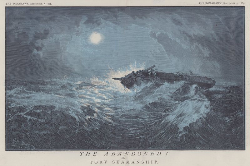 De forlatte! eller Tory Seamanship (farge litho) av Matthew