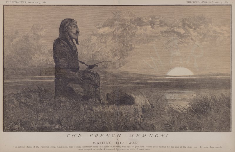 Den franske Memnon eller, venter på krig (farge litho) av Matthew