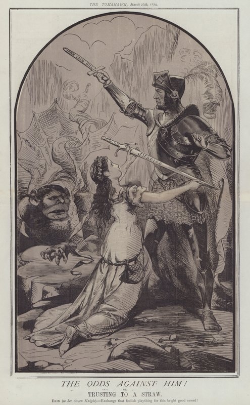 Oddsen mot ham! eller, stole på et sugerør (farge litho) av Matthew