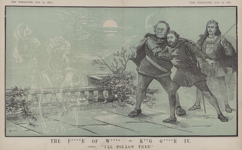 Prinsen av Wales, til kong George IV: Jeg følger deg! (farge litho) av Matthew