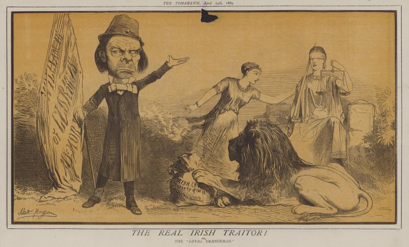 Den ekte irske forræderen! eller, The Loyal Orangeman (farge litho) av Matthew