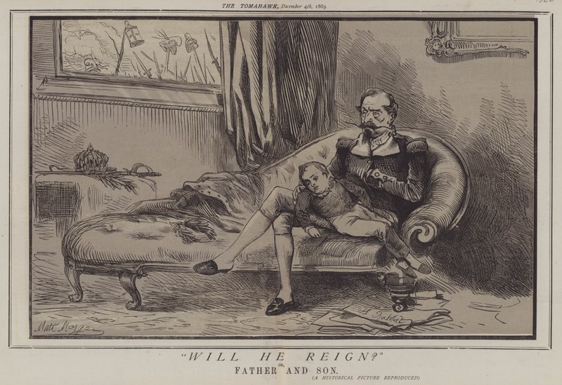 Vil han regjere? eller, far og sønn (farge litho) av Matthew