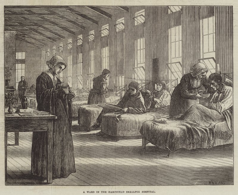 En avdeling i Hampstead Smallpox Hospital av Matthew White Ridley
