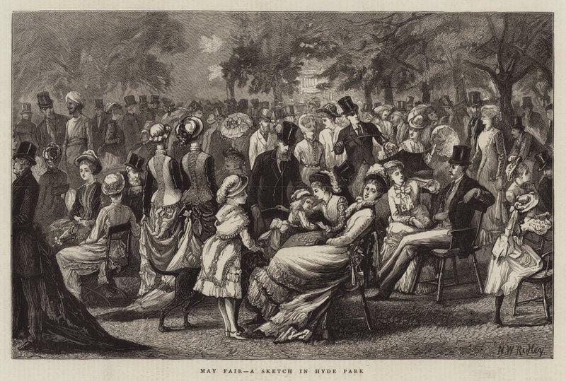 May Fair, en skisse i Hyde Park av Matthew White Ridley