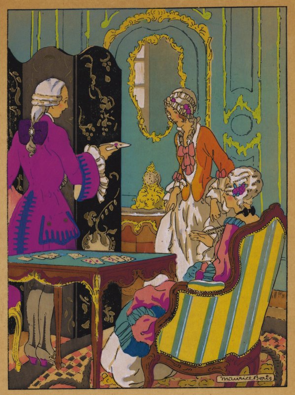 Illustration for Histoire de Manon Lescaut (colour litho) av Maurice Berty