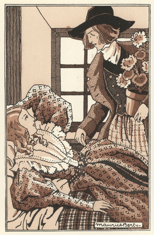Illustrasjon for Scenes de la Vie de Boheme av Henri Murger (litho) av Maurice Berty