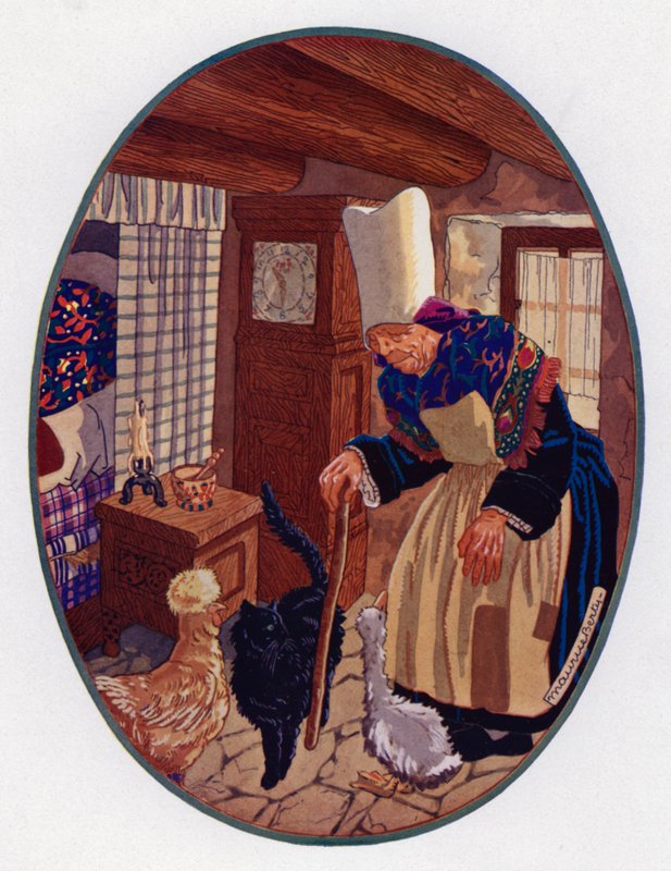 Den stygge andungen (farge litho) av Maurice Berty