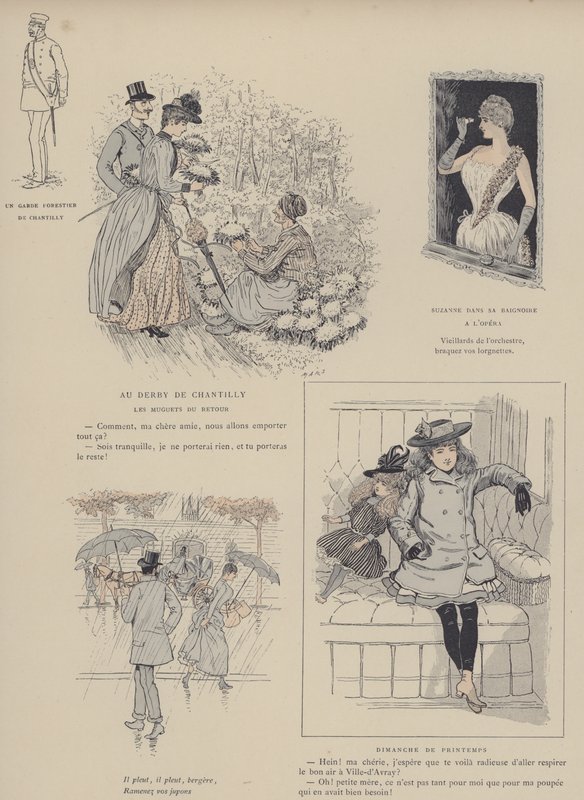 Illustrasjon for Paris Brillant (farge litho) av Maurice Charles Mathieu Bonvoisin