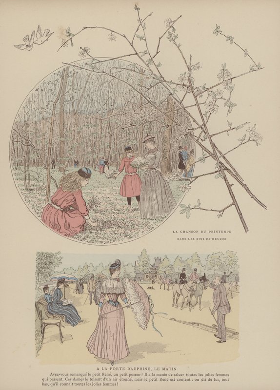 Illustrasjon for Paris Brillant (farge litho) av Maurice Charles Mathieu Bonvoisin