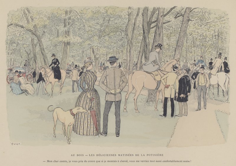 Illustrasjon for Paris Brillant (farge litho) av Maurice Charles Mathieu Bonvoisin