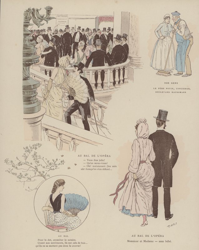 Illustrasjon for Paris Brillant (farge litho) av Maurice Charles Mathieu Bonvoisin