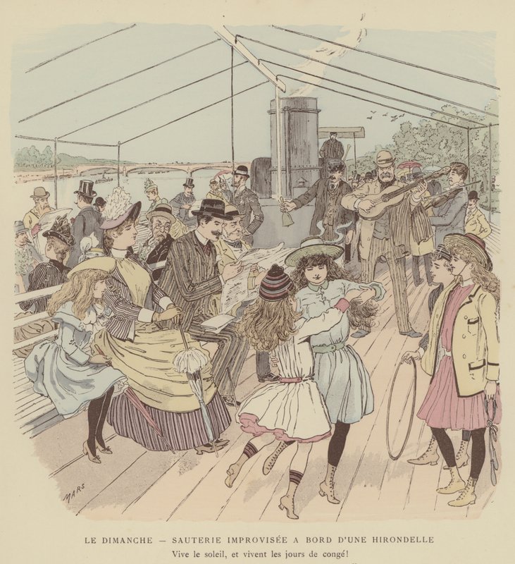 Illustrasjon for Paris Brillant (farge litho) av Maurice Charles Mathieu Bonvoisin