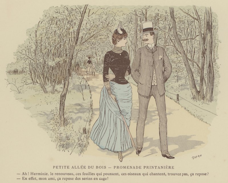 Illustrasjon for Paris Brillant (farge litho) av Maurice Charles Mathieu Bonvoisin