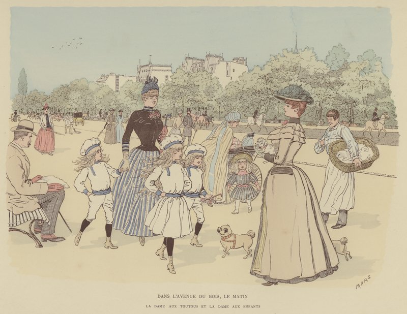 Illustrasjon for Paris Brillant (farge litho) av Maurice Charles Mathieu Bonvoisin