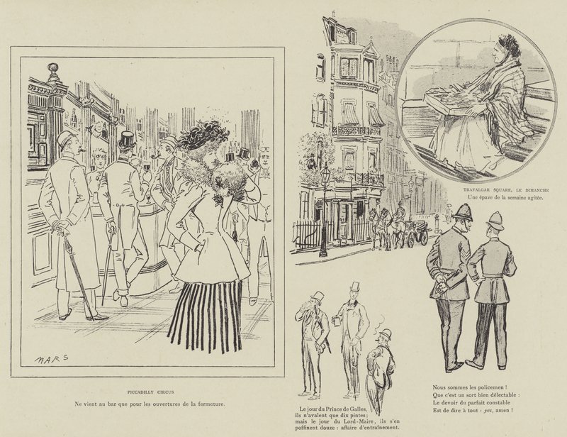 Illustrasjon for London Life by Mars av Maurice Charles Mathieu Bonvoisin