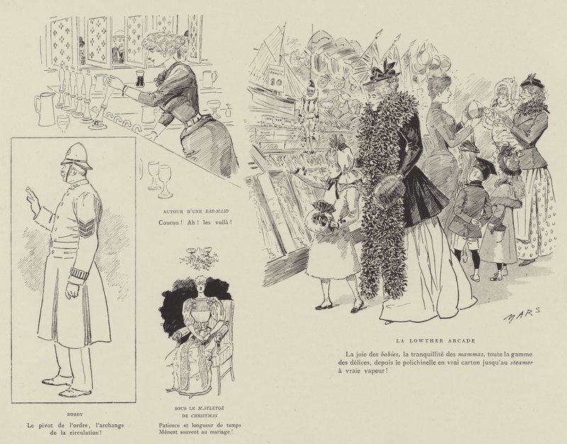 Illustrasjon for London Life by Mars av Maurice Charles Mathieu Bonvoisin