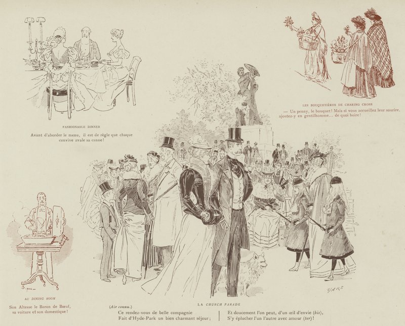 Illustrasjon for London Life by Mars av Maurice Charles Mathieu Bonvoisin