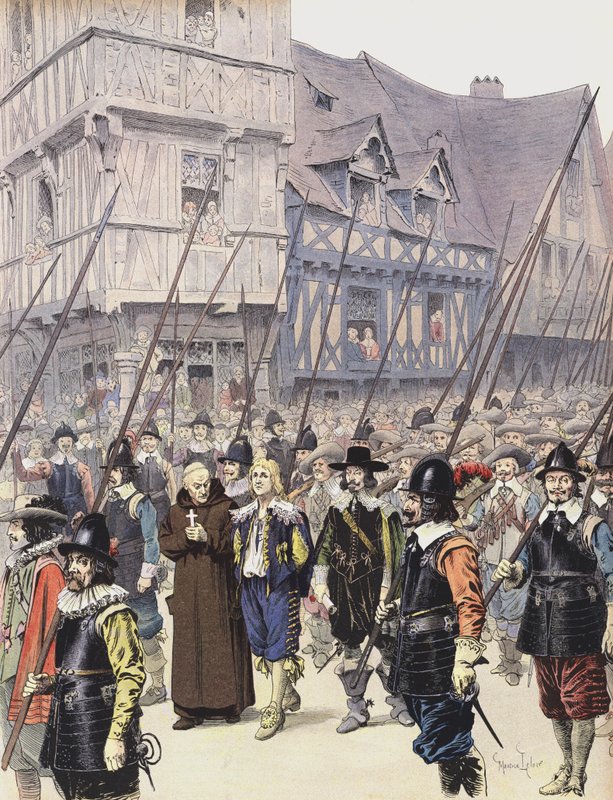 Chalais, etter å ha konspirert mot Richelieu, blir ført til hans henrettelse i Nantes av Maurice Leloir