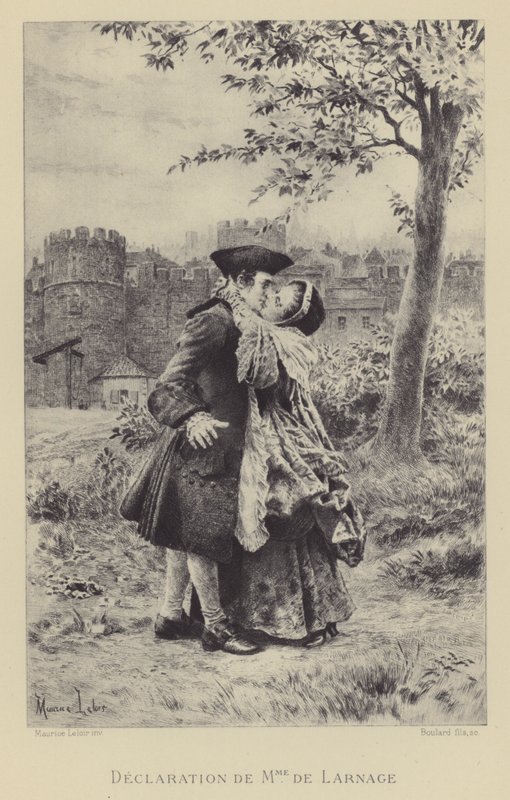 Erklæring fra Madame de Larnage (gravering) av Maurice Leloir