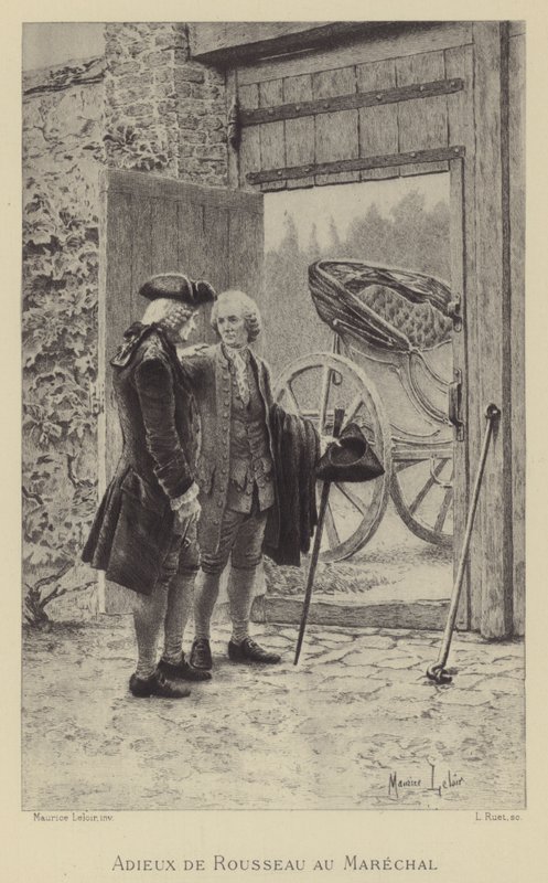 Farvel fra Rousseau til marskalken (gravyr) av Maurice Leloir