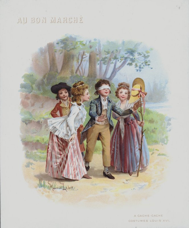 Gjemsel, kostymer fra Louis XVIs tid (chromolitho) av Maurice Leloir
