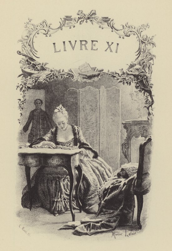 Illustrasjon for bok XI av The Confessions of Jean-Jacques Rousseau (gravering) av Maurice Leloir