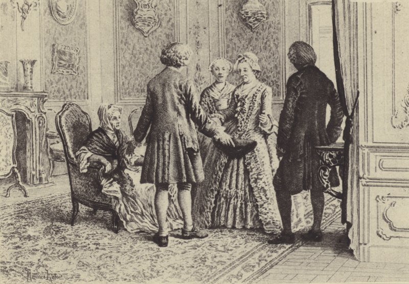 Illustrasjon for bok XI av The Confessions of Jean-Jacques Rousseau (gravering) av Maurice Leloir