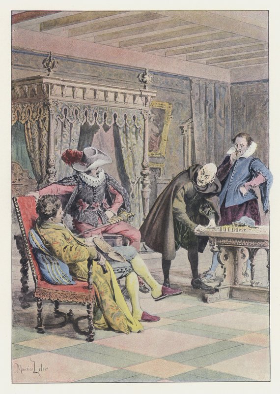 Illustrasjon for Gil Blas (farge litho) av Maurice Leloir