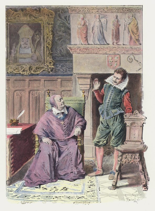 Illustrasjon for Gil Blas (farge litho) av Maurice Leloir