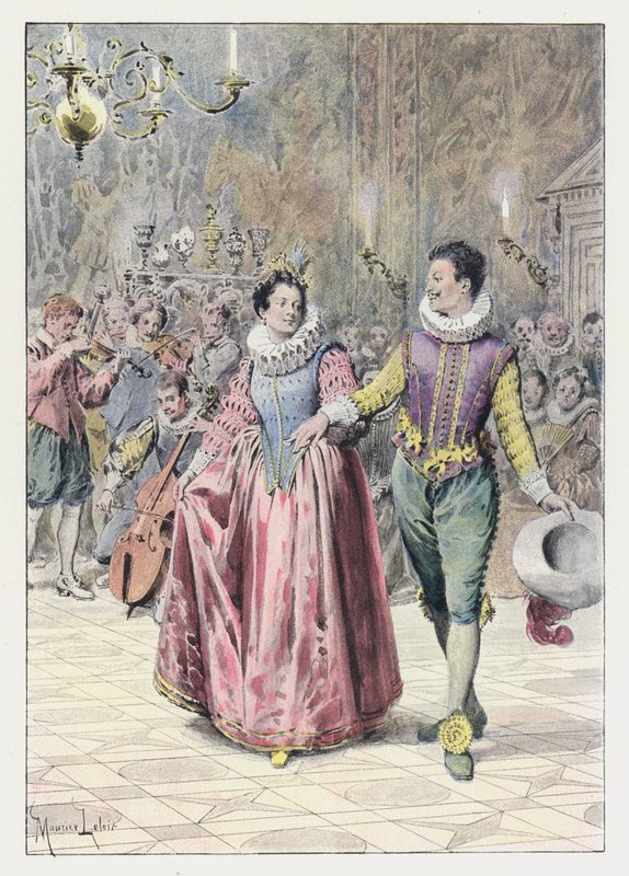 Illustrasjon for Gil Blas (farge litho) av Maurice Leloir