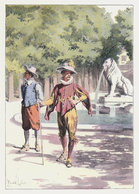 Illustrasjon for Gil Blas (farge litho) av Maurice Leloir