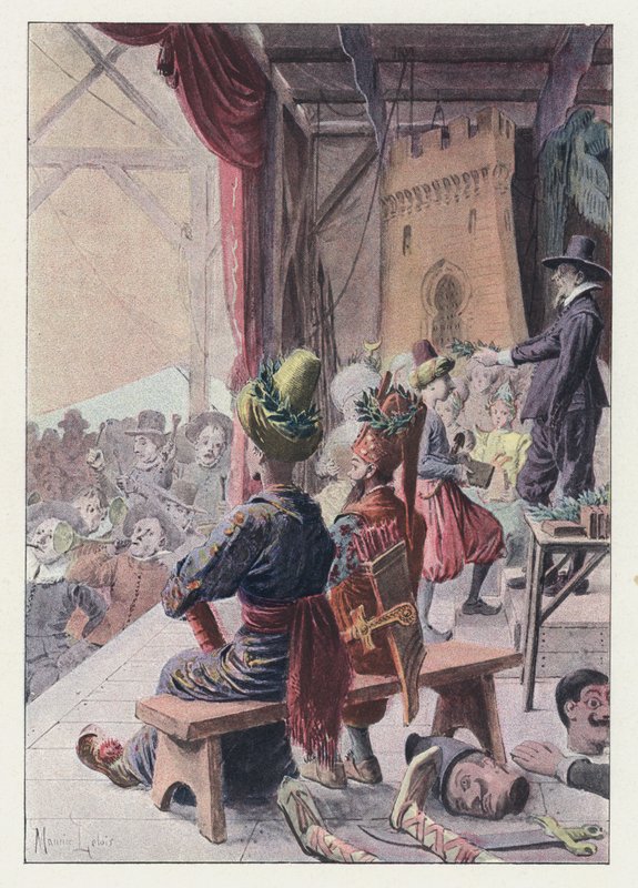 Illustrasjon for Gil Blas (farge litho) av Maurice Leloir