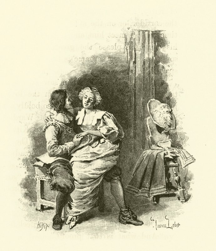 Illustrasjon for The Three Musketeers (gravering) av Maurice Leloir