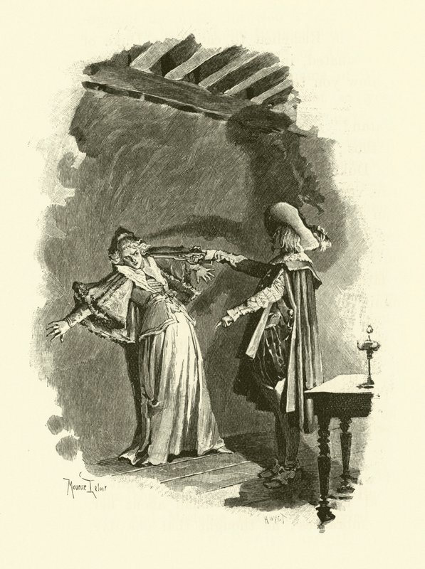 Illustrasjon for The Three Musketeers (gravering) av Maurice Leloir