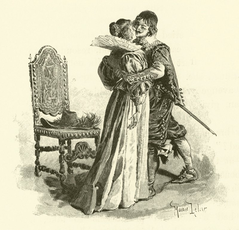Illustrasjon for The Three Musketeers (gravering) av Maurice Leloir