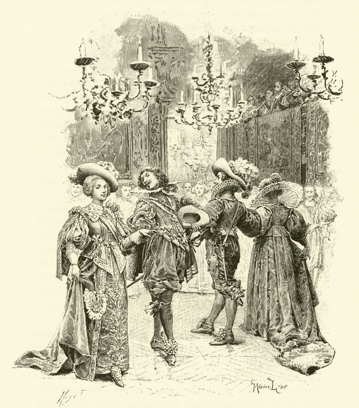 Illustrasjon for The Three Musketeers (gravering) av Maurice Leloir