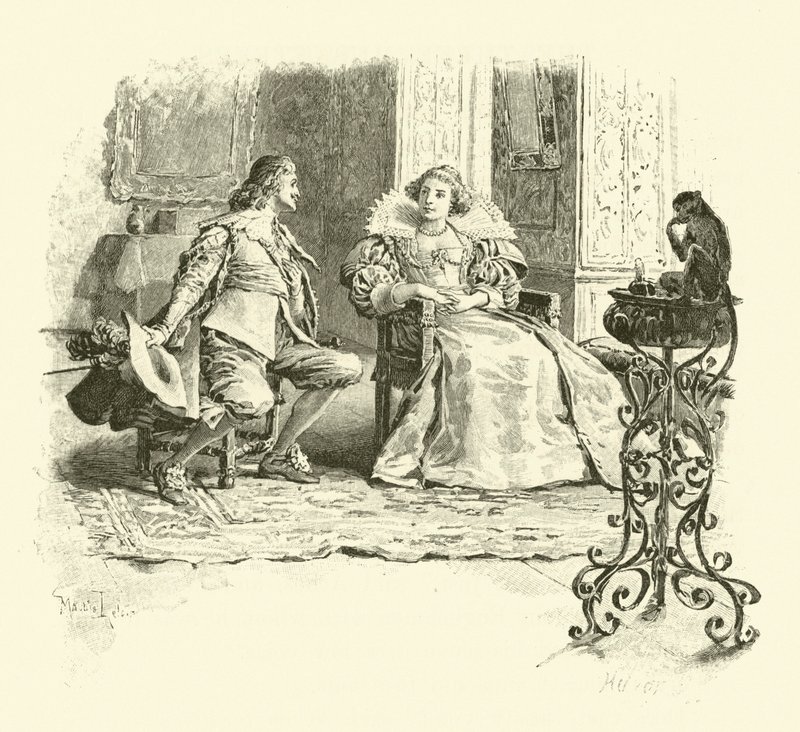 Illustrasjon for The Three Musketeers (gravering) av Maurice Leloir