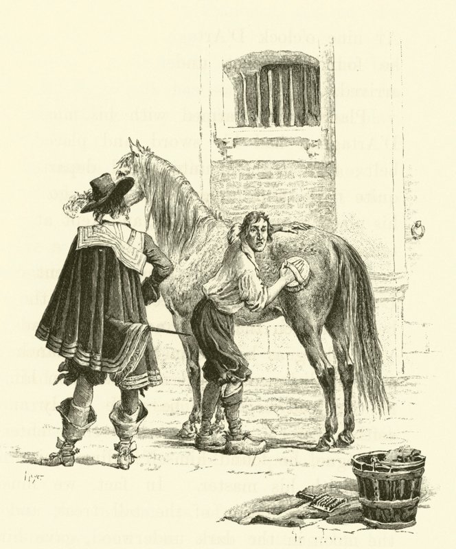 Illustrasjon for The Three Musketeers (gravering) av Maurice Leloir