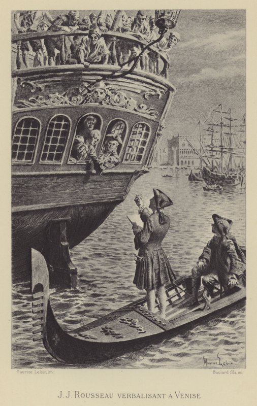 Jean-Jacques Rousseau i Venezia (gravyr) av Maurice Leloir