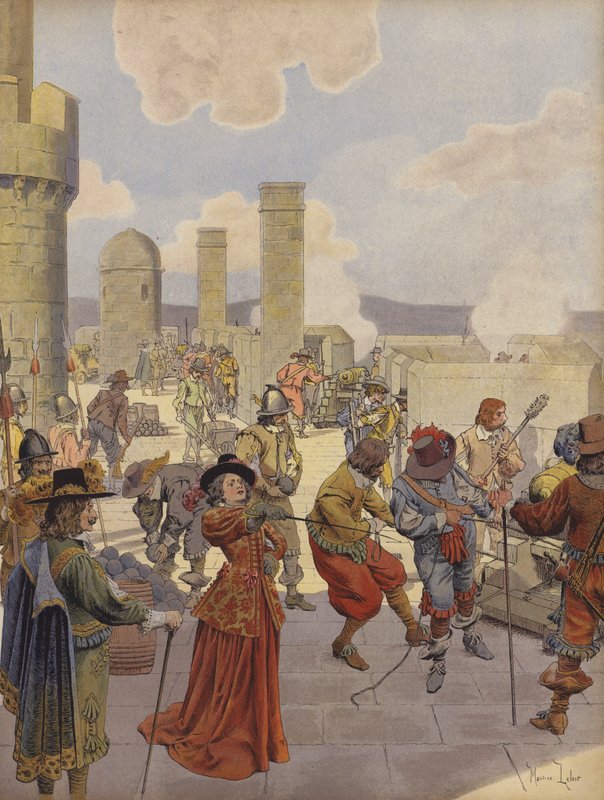 Mlle de Montpensier, ved Bastillen, kommanderte avfyring av kanoner på hæren til kong Louis XIV av Maurice Leloir